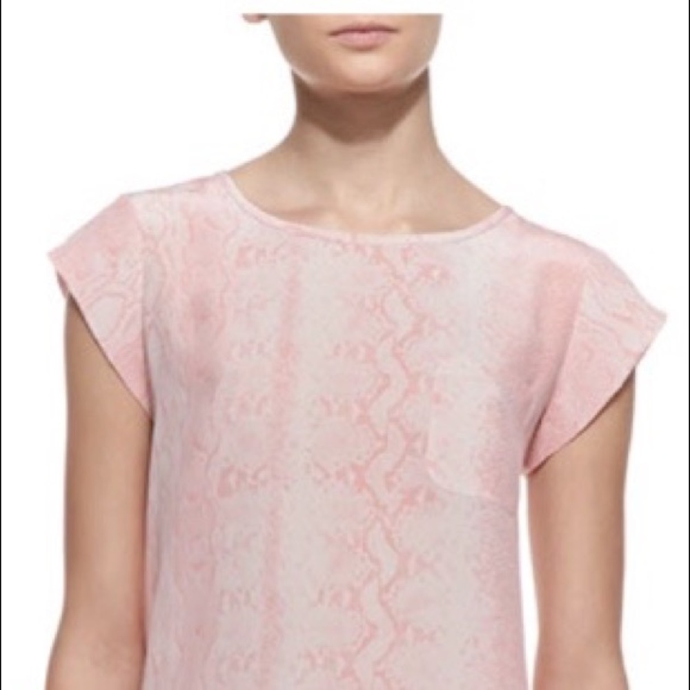 Joie Silk pink snakeskin print top